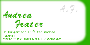 andrea frater business card